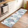 thumbnail image 2 of 2'x6' Rug Runners for Hallways Kitchen, Teal Blue Grey Coral Coastal Non Slip Entryway Beside Floor Carpet Runner, Summer Beach Seaside Nautical Washable Laundry Room Bedroom Throw Rugs Mat, 2 of 8