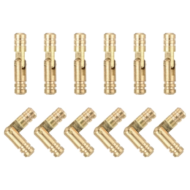Uxcell 12pack Invisible Brass Barrel Hinge, 25x5mm Concealed Hinges, Folding Support Cylindrical Hidden Barrel Hinge