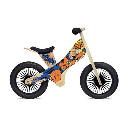 Kinderfeets Retro Wooden Balance Bike, Superhero (Best Wooden Balance Bike)
