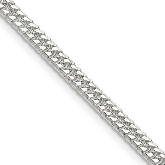 Auriga 925 Sterling Silver Polished 3.9 mm Double Diamond-cut Curb Chain Necklace for Mens 16"