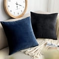 thumbnail image 5 of ShengRui 2 Pack Zippered Velvet Queen Pillowcases, Super Soft and Cozy Luxury Fuzzy Flannel Pillow Cases with Zipper, 20x30 Inches, Navy Blue, 5 of 7