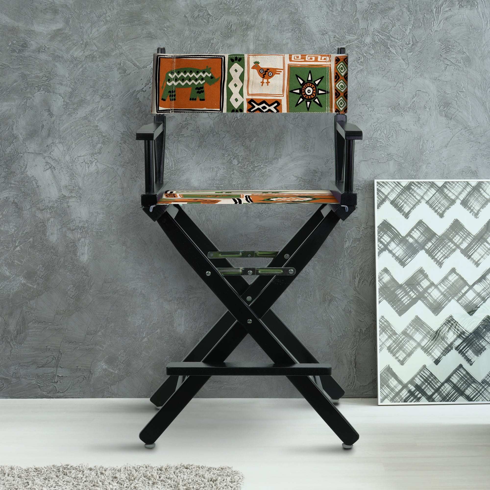 24" Director's Chair Black Frame-Congo BongoNatural