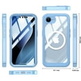 thumbnail image 2 of Clear Magnetic Cover Case for Apple iPhone 16e, with Built-in Tempered Glass Screen Protector, [Compatible with Magsafe] Full Body Rugged Shockproof Phone Case for iPhone 16e, Blue, 2 of 5