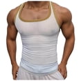 thumbnail image 2 of Workout Tank Tops Men Lightweight Breathable Square Neck Semi Sheer Slim Fit Muscle Sleeveless Shirt Athletic Gym Tanks, 2 of 6