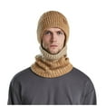 thumbnail image 5 of Dyfzdhu Men Women Winter Knitted Fleece Windproof Hood Scarf Coif Knit Hat Warm Hats for Adult Khaki, 5 of 9