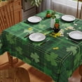 thumbnail image 3 of YIBAGA St Patrick's Day Tablecloth, Green Shamrock St Patricks Day Table Cover Spring Home Dining Table Decorations, 60 x 60 inch, Polyester, 3 of 5