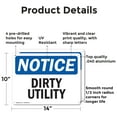 thumbnail image 2 of (2 Pack) Dirty Utility OSHA Notice Sign 14 Inch X 10 Inch Indoor / Outdoor Rust-Free Aluminum Metal Signs for Workplace, Workshop, and Construction Site, Made in the USA, 2 of 8
