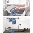 thumbnail image 5 of Navy Blue Ombre Kitchen Dish Towels for Drying Dishes Set of 2, Gradient Abstract Art Vintage Waffle Weave Microfiber Hand Tea Bathroom Towels Quick Dry & Absorbent Towel 15.7x23.6, 5 of 7