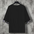 thumbnail image 4 of Men Summer Tops Colorful Undershirts Men Pocket Short Mens Athletic Long Sleeve Tee plus Size Olive Kimono Shirts Old Mens Shirt Lady Summer Shirts Neck Turtleneck Short Sleeved Black 4XL, 4 of 5
