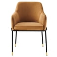 thumbnail image 6 of Side Dining Chair, Black Brown, Velvet, Modern Contemporary, Mid Century Kitchen Room Cafe Bistro Restaurant Hospitality, 6 of 7