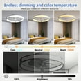thumbnail image 5 of BAYSQUIRREL Ceiling Fans with Lights and Remote, Low Profile Ceiling Fan, 3000-6000K Dimmable Bladeless Fan Light, 3 Colors 6 Speeds Reversible, Modern Flush Mount Ceiling Fan for Bedroom, 5 of 8