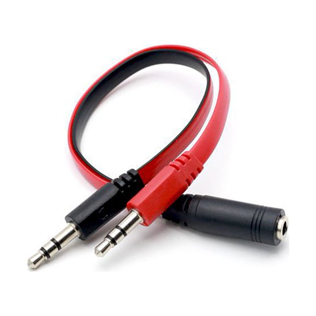 3,5 mm hembra a macho dual Auriculares Micrófono Audio Y Divisor Cable AUX