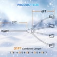 thumbnail image 4 of K KASONIC 1 to 4 Splitter Extension Cord with 31FT Combined Length, Green, 4 of 7