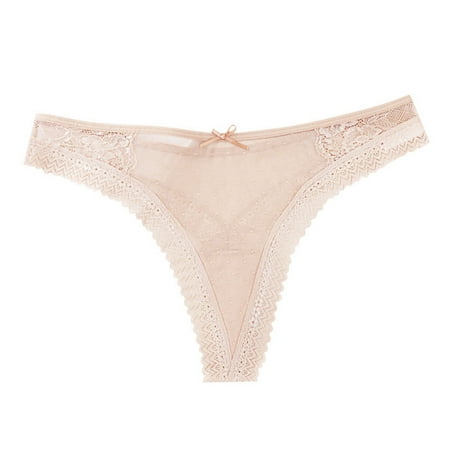 Xiaoxatg Panties for Women s Lace Translucent Comfortable Breathable Seamless Triangle Briefs Sheer Panties Thong