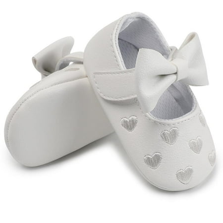 

Baby Soft Soled Non-slip Footwear Love Pattern Embroidered Shoes Bow Decoration Baby Shoes for Daily