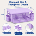 thumbnail image 5 of MEHOOM Desk Organizer, 3-Tier Monitor Stand with Storage and 2 Pen Holder, Laptop Stand, Office Desk Accessories for Office Supplies, Purple, 5 of 10
