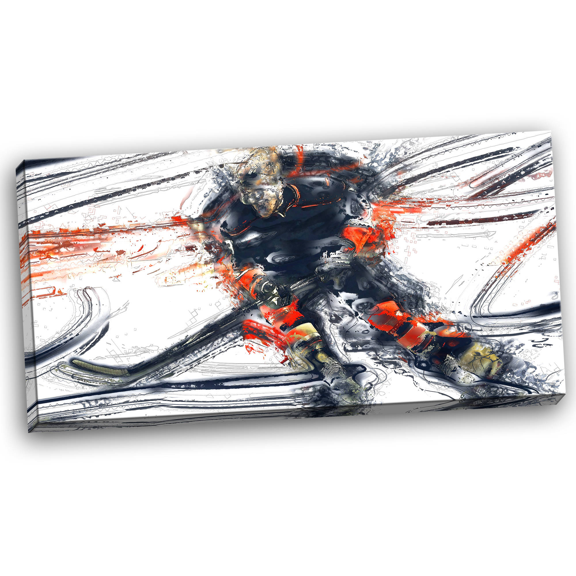 Design Art Hockey In Motion Graphic Art on Wrapped Canvas