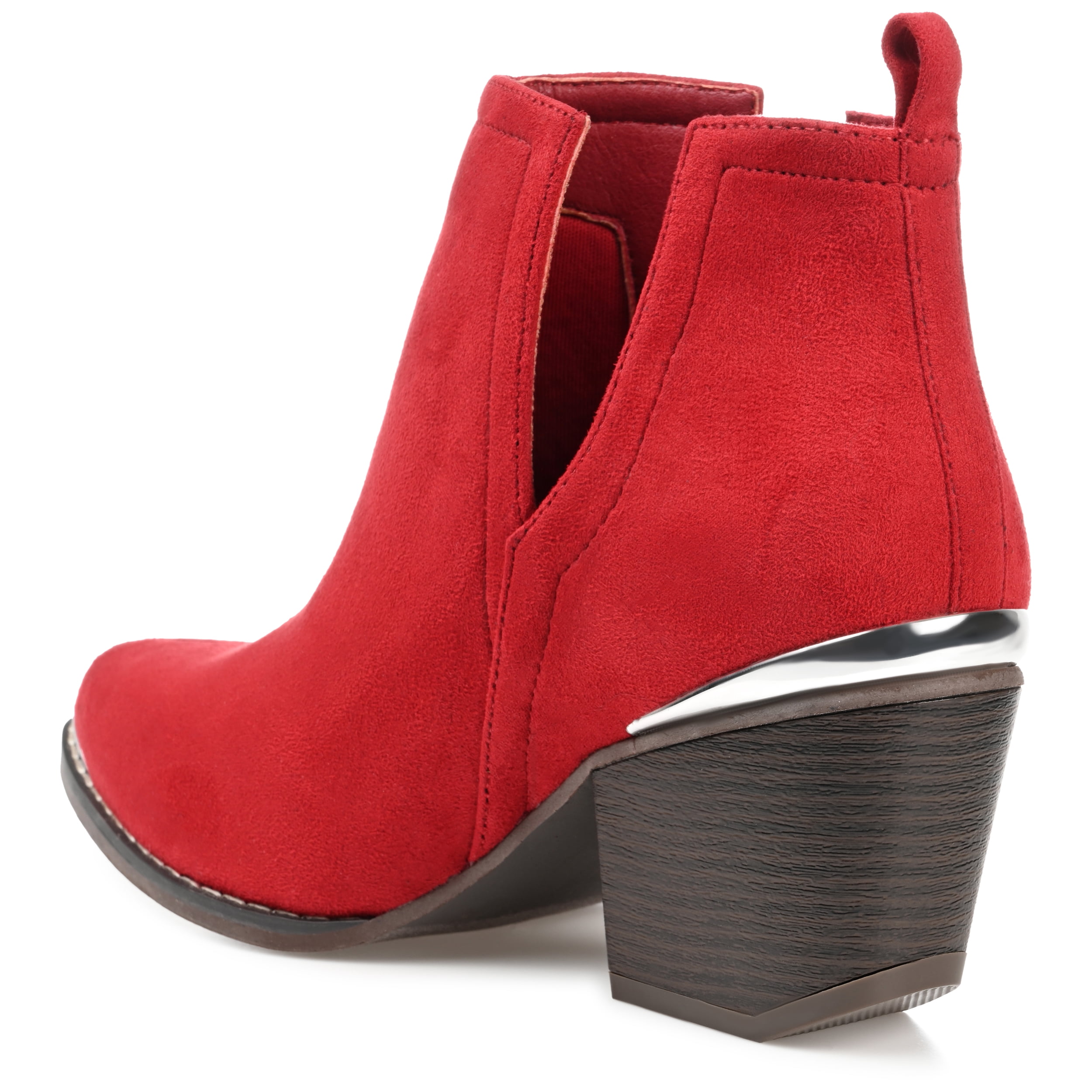 Journee Womens Issla Pull On Stacked Heel Booties, Widths Available