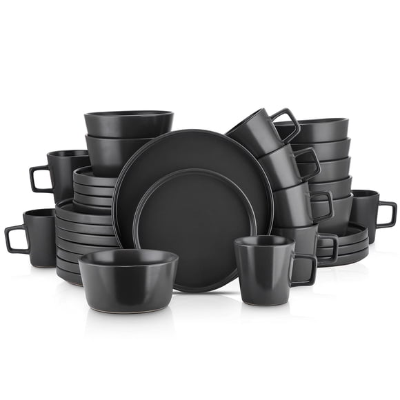 Juego de vajilla Stone Lain Coupé negro mate 32 piezas