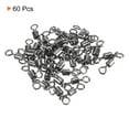 thumbnail image 3 of Uxcell 3 Way Swivel 62lb Copper Fishing Cross Line T Turn Terminal Tackle Black 60 Pack, 3 of 7