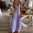 thumbnail image 2 of Summer Dress For Women Tie-dye Gradient Casual Deep V-Neck Sleeveless Maxi Boho Long Dress Solid Flowy Party Beach Vacation Dress, 2 of 5