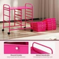 thumbnail image 6 of Costway 9 Drawer Rolling Organizer Cart Utility Storage Tools Scrapbook Paper Multi-Use Hot Pink, 6 of 10