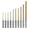 HART 10-Piece Hex Shank Titanium Drill Bit Set