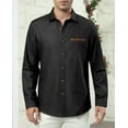 thumbnail image 3 of sogami Men's Denim Shirts Long Sleeve Casual Button Down Shirt Regular fit, 3 of 6