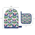 thumbnail image 7 of Unique Bargains Oven Mitts Pot Holders Heat Resistant Kitchen Glove Blue 7.1x5.5inch, 7 of 7