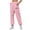 New2-Pink, variant on PNTUTB Women Solid Color Casual Printing Side Pocket Sweatpants with Loose Ankle Cinched Comfortable Sports Pants