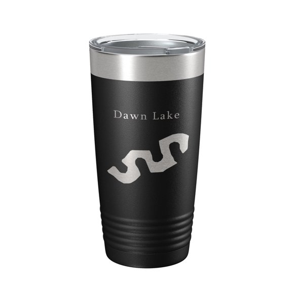 Dawn Lake Map Tumbler Travel Mug Insulated Laser Engraved Coffee Cup Arizona 20 oz Black