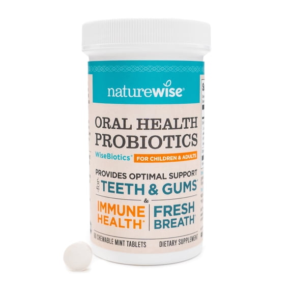 NatureWise Oral Probiotics - Chewable Sugar-Free Mint Tablet - 60 Count[60-Day Supply]