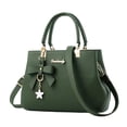 thumbnail image 2 of Women's PU Leather Tote Bag with Star Charm, Large Capacity Crossbody Shoulder Handbag with Adjustable Strap, Versatile 3-Way Wear for Work Commute Shopping Daily Use, 2 of 3