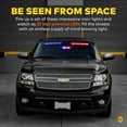 thumbnail image 7 of SolarBlast 18" 16-Watt LED Emergency Visor Light Kit [Universal Fit] [48 Flash Patterns] [12.5 ft Cord] [Plug-and-Play] Interior Dash/Windshield LED Strobe Light Bar - Amber / White, 7 of 7