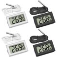 thumbnail image 1 of Mini termómetro digital LCD con sensor de temperatura para refrigeradores, congeladores y acuarios (2 negros y 2 blancos), 1 of 5