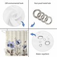 thumbnail image 3 of Purple Spring Floral Shower Curtain Set - 72" x 78" Washable Bathtub Curtain with 12 Hooks, Vintage Botanical Retro Art Waterproof Fabric Stall Shower Curtains for Bathroom/Bathtub Décor, 3 of 6