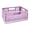 thumbnail image 2 of Pen+Gear Small Collapsible Crate, Size 11.41" x 8.26" x 4.72", Light Pink Plastic Desktop Organizer, 2 of 6