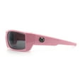 thumbnail image 6 of Mens Lucky Charm Horse Shoe Emblem 90s Sport Wrap Plastic Sunglasses Pink, 6 of 8