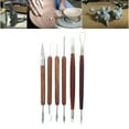 thumbnail image 3 of MIANGASTORE 6pcs Wooden Handle Pottery Clay Sculpture Carving Modeling Tools, 3 of 8