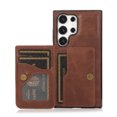 thumbnail image 3 of Card Slots Wallet Back Case for Samsung Galaxy S24 Ultra,Dteck Magnetic Leather Case Built-in 3 Cards Holder Pocket Case Kickstand Shockproof Cover,Brown, 3 of 6