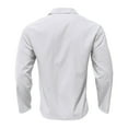 thumbnail image 4 of Up to 65% off!Fashion Oversize Long Sleeve Shirts for Mens d Top Solid Color Casual Loose Cardigan Lapel Shirt d Lapel Top/shirt, 4 of 7