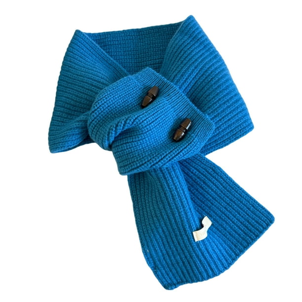 Guardurnaity Chal de punto con hebilla de vaca, lana pura, aspecto cálido y moderno, botón, fácil de probar, versátil, ideal para mujeres. Accesorios de disfraces azul