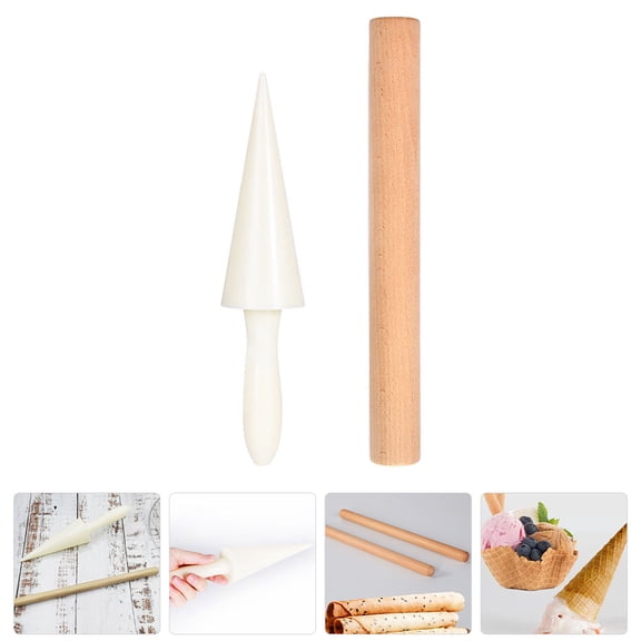 Raindrops Wooden Egg Cone Mold for Home Use Smooth Edges Multi Color Ergonomic Handle 1 Set