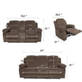 thumbnail image 6 of Bonded Leather Living Room Furniture Set Reclining Sofa Set Loveseat Furniture Sets in Living Room Sofa Recliners (3 Pieces, Brown), 6 of 13