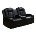 thumbnail image 3 of Electric Power Recliner Loveseat Chair 2 Seater Living Room Sofa Chair, Comfy Lazy Home Theater with Cup Holder &USB Ports, Black, 3 of 7