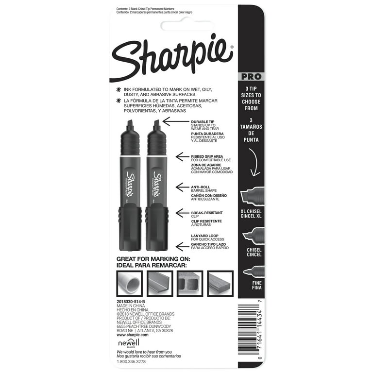 Sharpie Pro Permanent Marker - Black, Chisel Tip