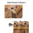 thumbnail image 6 of Western Texas Star Vintage Bathroom Window Curtain, Farmhouse Brown Wood Grain Light Filtering Coffee Kitchen Curtains, Bedroom Living Room Curtains 2 Panel 84"x45", 6 of 6