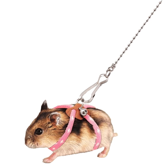 Hamster Harness,Adjustable Harness Vest Leash Hamster Chest Straps with a Small Bell Rat Mouse Squirrel Sugar Glider Small Animal