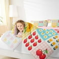 thumbnail image 4 of jejeloiu Colorful Bowtie Cute Daisy Queen Comforter Set,Kawaii Cherry Strawberry Bedding Comforter Set For Girls Teens Reversible 3-Piece, 4 of 8