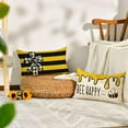 thumbnail image 5 of Bee Happy Bee Kind Throw Pillow Covers, 12 x 20 Inch Honey and Bee Summer Cushion Case Decoration for Sofa Couch Set of 4, 5 of 6